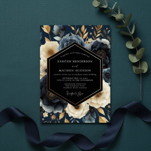 Marinebotanische üppige Hochzeit Einladung