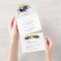 MarineBouquet und Yellowish Gold Floral Bouquet