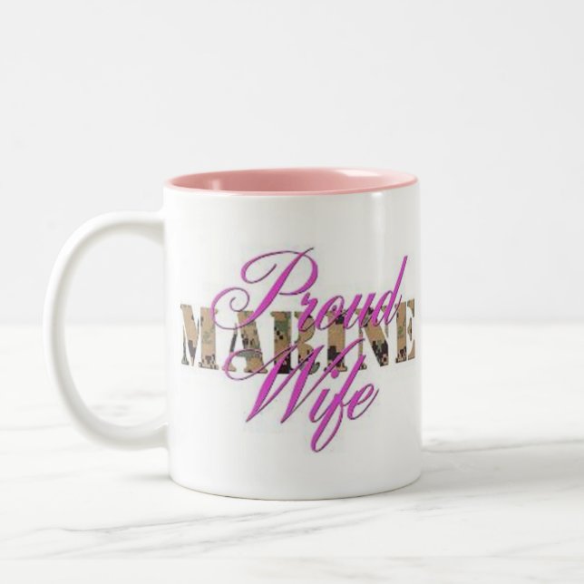 MarineEhefrau-Kaffee-Tasse Zweifarbige Tasse (Links)