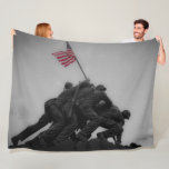 MARINEerhöhungs-FLAGGE bei IWOJIMA Fleecedecke<br><div class="desc">GROSSES GESCHENK</div>