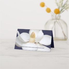 Marinefelder und weißer Magnolien, Hochzeit in Ele Platzkarte
