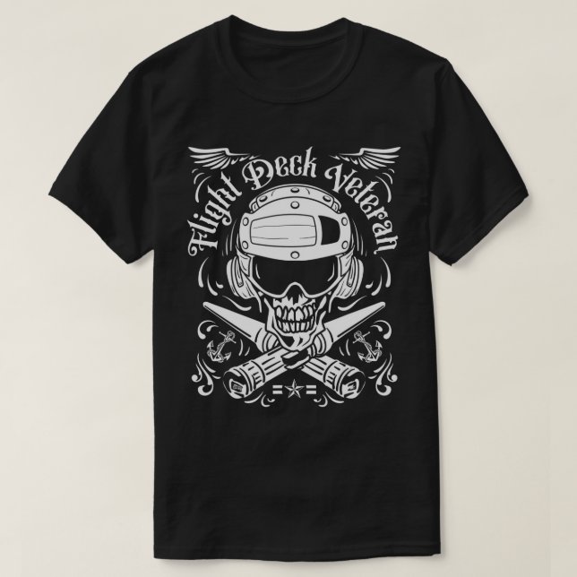 Marinefliegerflieger Veteran Skull T - Shirt (Design vorne)