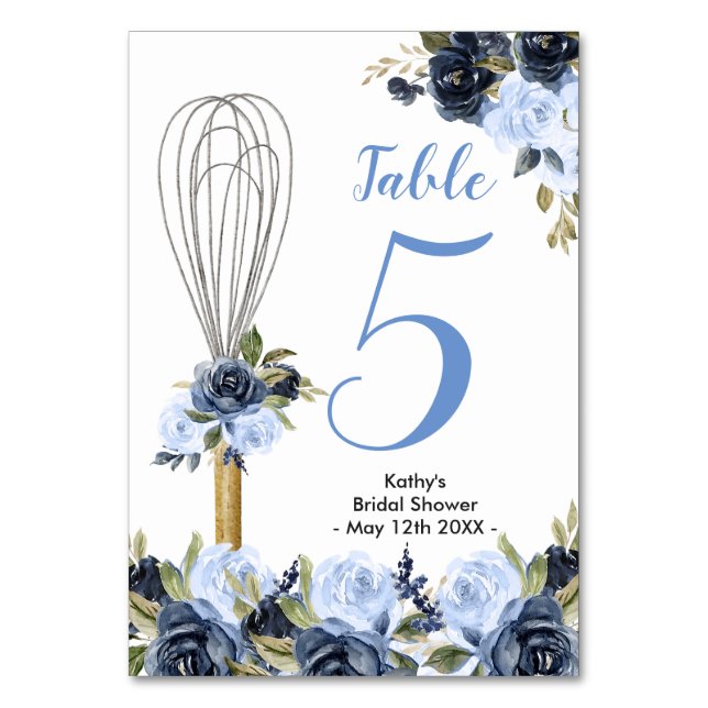 Marinefloral bald auf dem Weg zum Brautparty Tischnummer (Vorderseite)