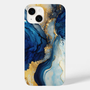 Marinegold-Alkohol-Tinte Wasserfarbe Spritzwasser- Case-Mate iPhone 14 Hülle