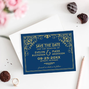 Marinegold Art Deco Rahmen Hochzeit Save The Date