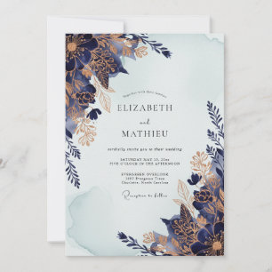 Marinegold Prächtige Winterhochzeit Einladung