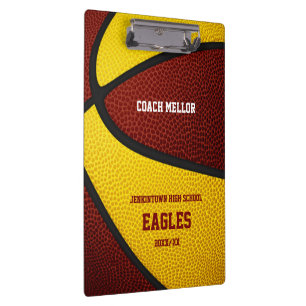 Marinegold Teamfarben Basketballtrainer Name Klemmbrett