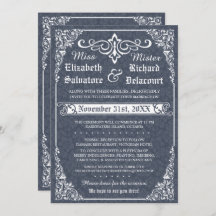 Marinegotik Viktorianisch Damask Hochzeitseinladun