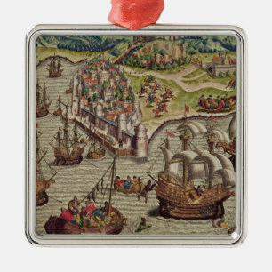 Marinekampf Silbernes Ornament