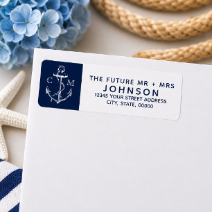 Marinekartenwerk Weißer Anker Monogramm