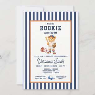 Marinekleiner Rookie Baseball Bär Baby Shower Einladung