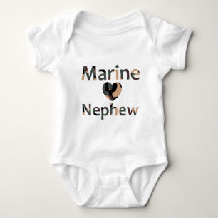 Marineneffe-Herz-Camouflage Baby Strampler