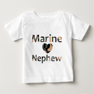 Marineneffe-Herz-Camouflage Baby T-shirt