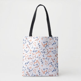 Marineorange Ditsy Botanisches Blattmuster