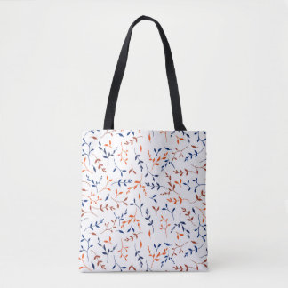 Marineorange Ditsy Botanisches Blattmuster