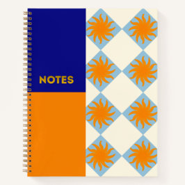 Marineorange-Sonnenstrahl-Diamant-Notizbuch - L Notizbuch