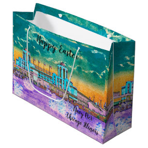 Marinepier Chicago 1920's Watercolor Osterfarben Große Geschenktüte