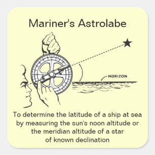 Mariner-Astrolabium Quadratischer Aufkleber