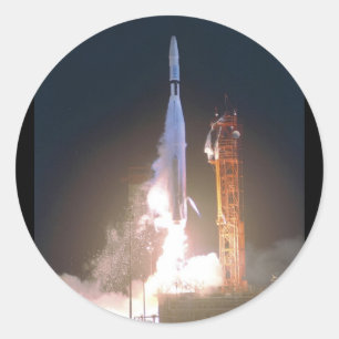 Mariner I 1 Rakete in den Weltraum Richtung NASA Runder Aufkleber