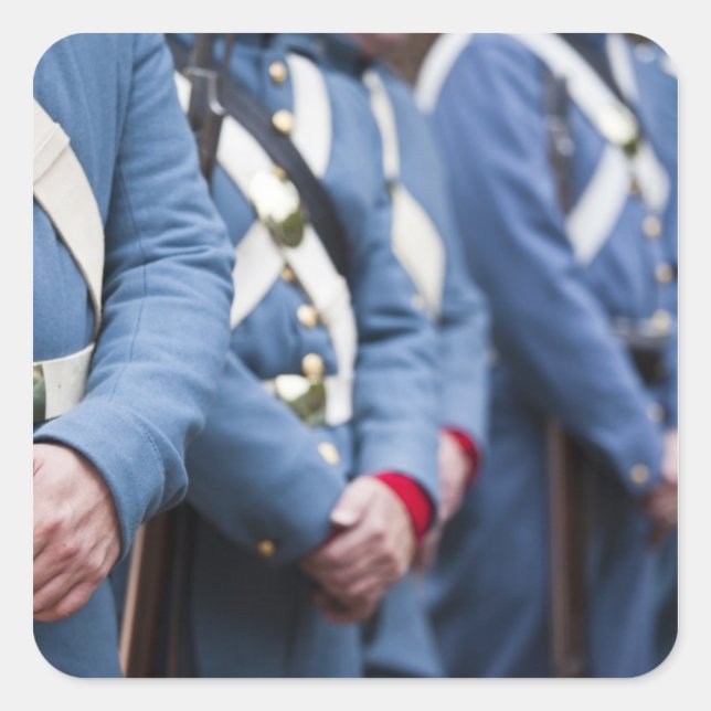 Marines aus der Zivilen US-Kriegszeit, militärisch Quadratischer Aufkleber (Vorderseite)