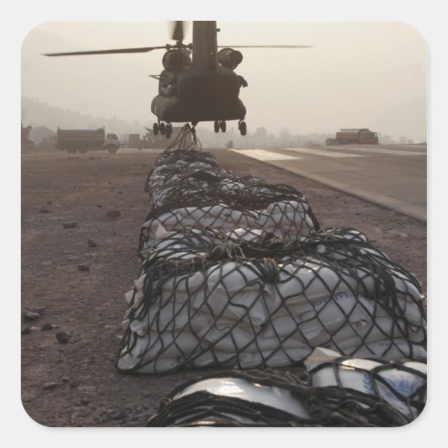 Marines befestigen Segellasten Quadratischer Aufkleber (Vorderseite)