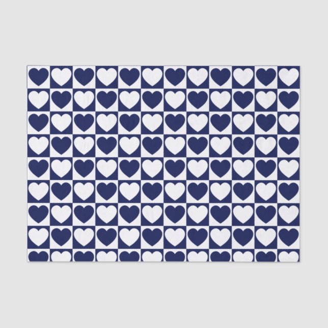 Marines, blau-weißes Prüfmuster mit Herz Seidenpapier (Vorderseite)