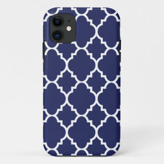 Marines blaues Quatrefolie marokkanisches Muster Case-Mate iPhone Hülle