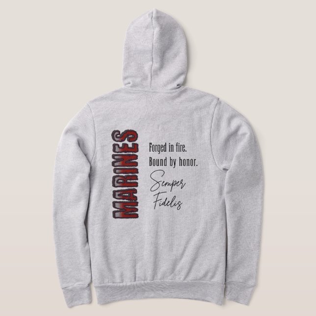 MARINES in Fire Zip Hoodie geschmiedet (AblageHinten)