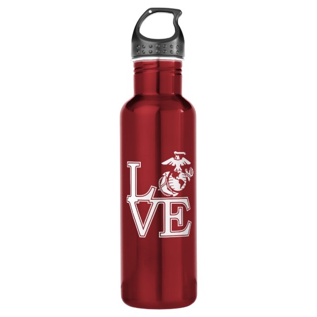 Marines Liebe Design Edelstahlflasche (Vorderseite)