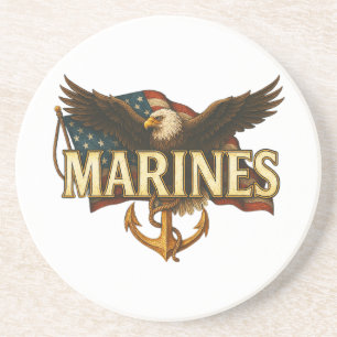 Marines mit Adler und Flagge Getränkeuntersetzer