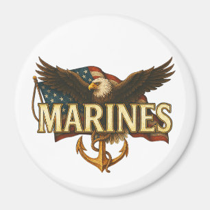 Marines mit Adler und Flagge Magnet