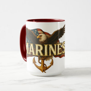 Marines mit Adler und Flagge Tasse