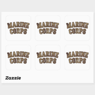 Marines-Veteranen-Logo-Emblem Quadratischer Aufkleber