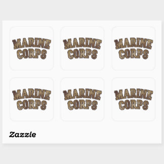 Marines-Veteranen-Logo-Emblem Quadratischer Aufkleber
