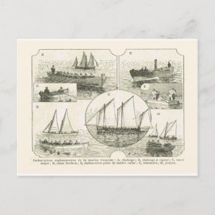 Marineschiff aus dem 19. Jahrhundert Postkarte