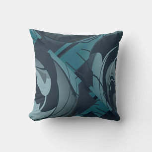 Marineschiffe Grau mediterrane Blumenmuster Kissen