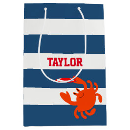 Marineseefrisbee-Krabbe personalisiert Mittlere Geschenktüte