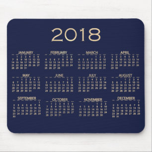 Marinesepia-Gold des Kalender-2018 metallisches Mousepad