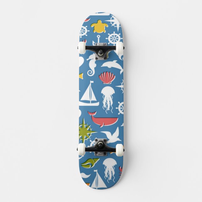 Marinesymbol-Muster Skateboard (Vorderseite)