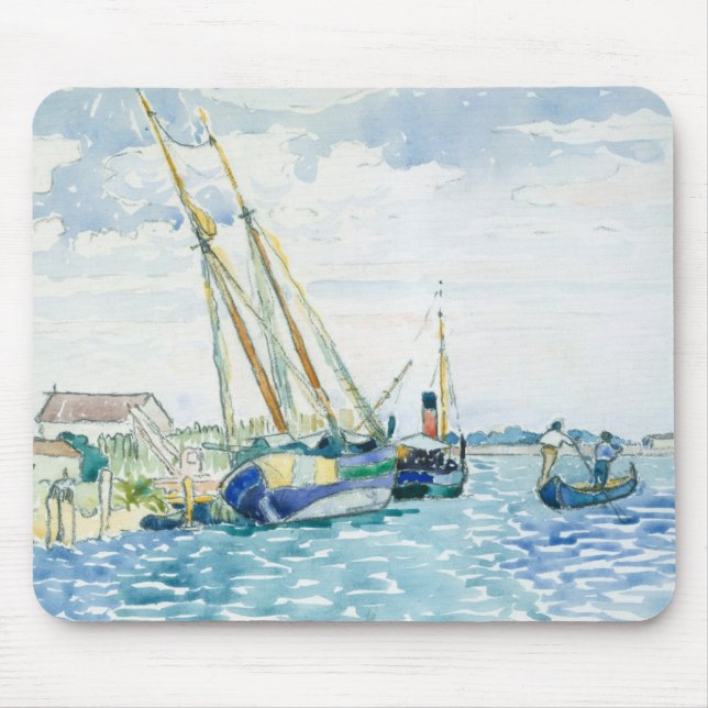Marineszenen-Boote nähern sich Venedig Mousepad (Vorne)