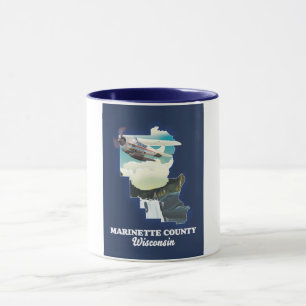 Marinette Landkreis Wisconsin Karte Tasse