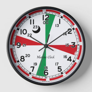 Marineuhr mit Darstellung von Ebbe und Flut Uhr