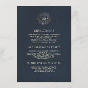 Marineund Goldblumenwreath-Vintage Informationen Begleitkarte