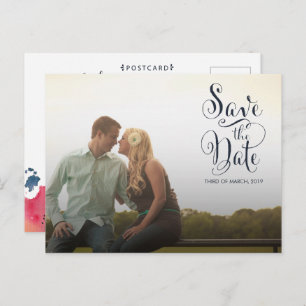 Marinewatercolor-BlumenSave the Date Mitteilung Postkarte