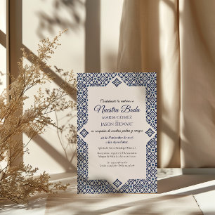 Marineweiße Talavera-Formale Elegante Spanische Ho Einladung