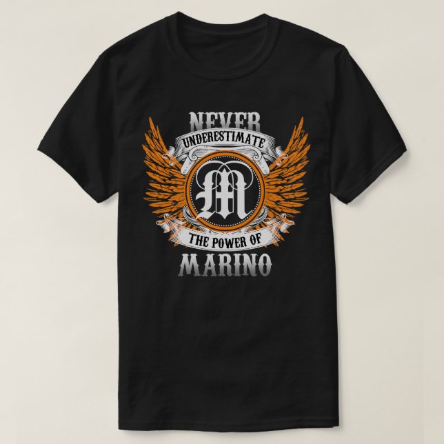 Marino Name Shirt nie unterschätzen den Power (Design vorne)