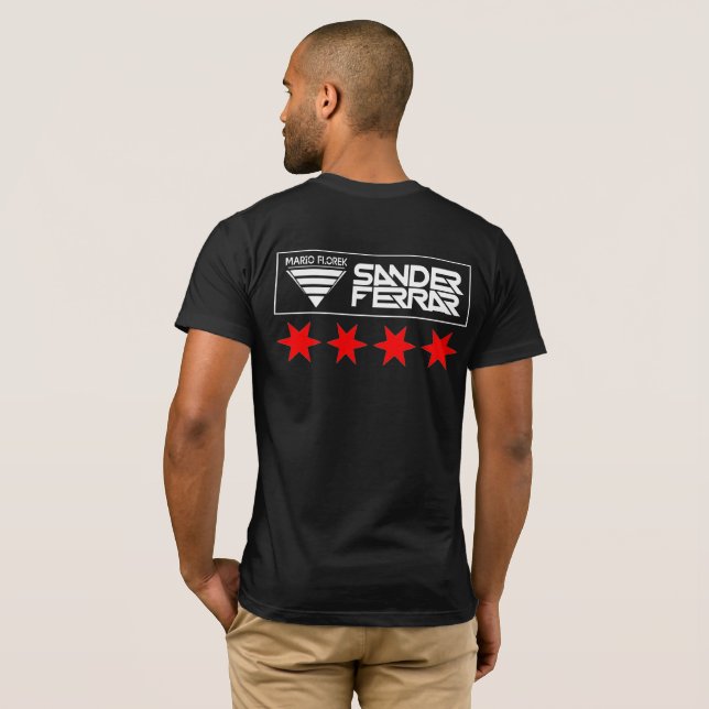 Mario Florek Sander Ferrar & Chicago Stars zurück T-Shirt (Schwarz voll)