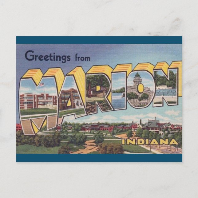 Marion Indiana Vintage Travel Postcard Postkarte (Vorderseite)
