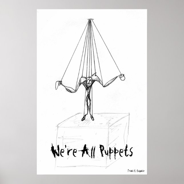 Marionette String Puppet Cartoon-Zeichen Poster (Vorne)