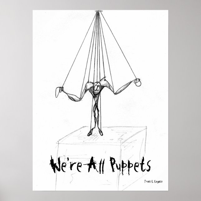 Marionette String Puppet Cartoon-Zeichen Poster (Vorne)